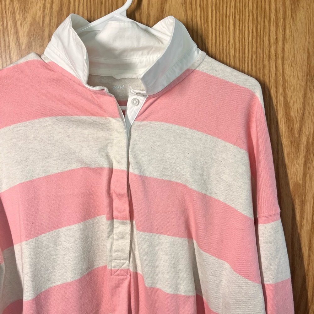 Aerie Pink and White Striped Long Sleeve Top - Picture 2 of 4